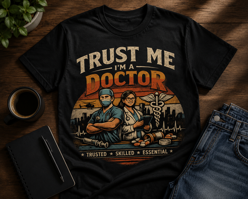 Trust Me, I'm A Doctor – Vintage Medical Professional T-Shirt  Description: